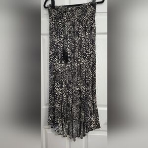 Rachel Zoe Hi-Lo Boho Skirt Size Large Smocked Waist